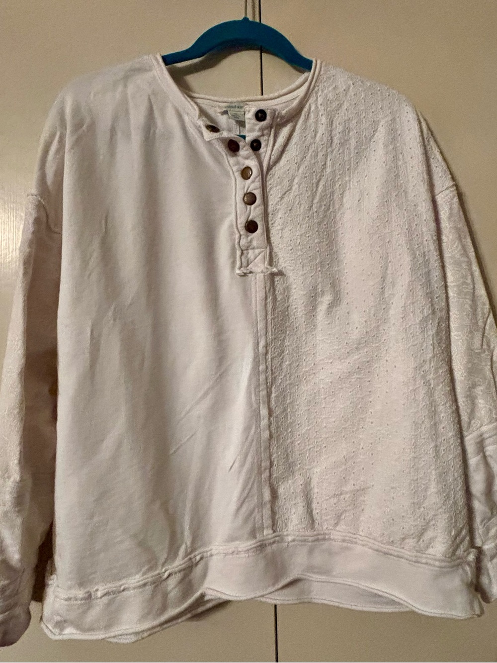 Sundance White Pullover with Eyelet Lace